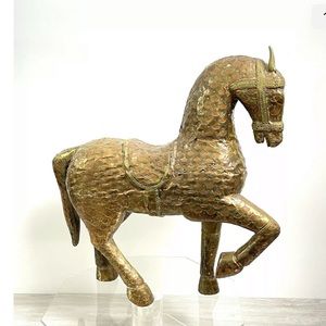 Chinese Copper Brass Ware Standing Horse Statue